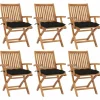 MAISON EXCLUSIVE - Chaises pliables de jardin avec coussins lot de 6 bois de teck