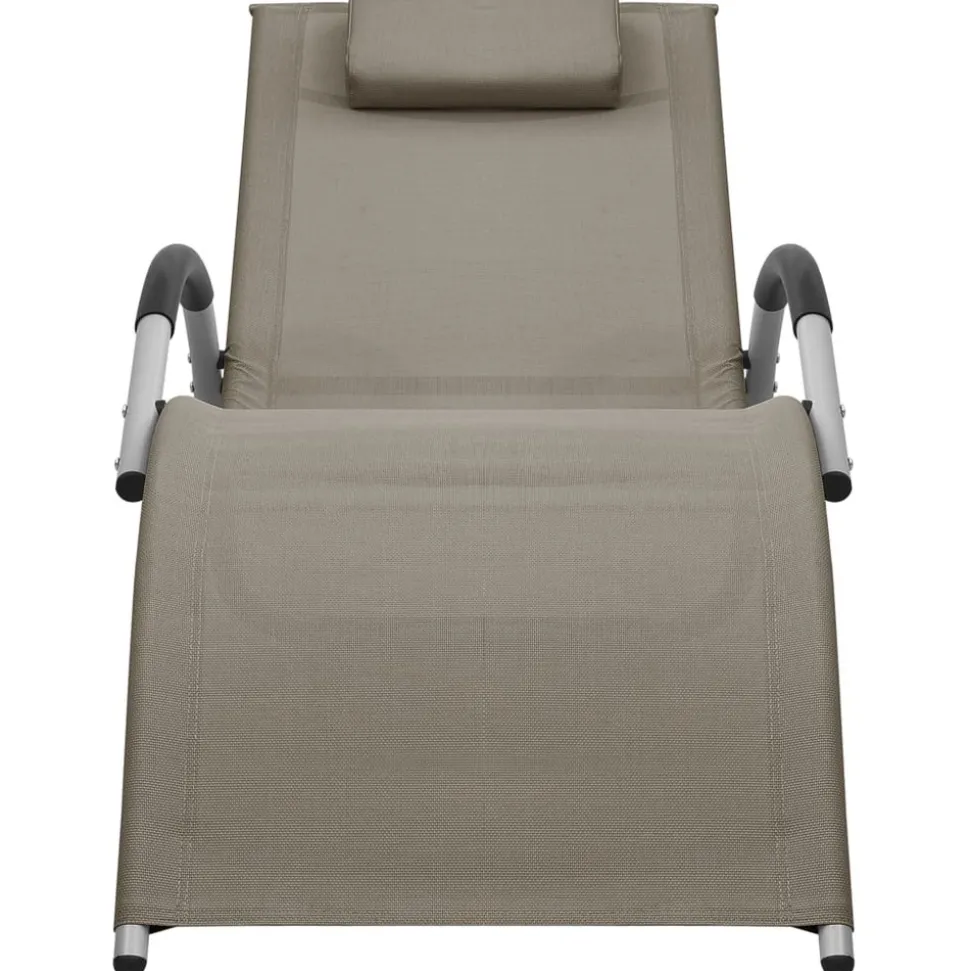 MAISON EXCLUSIVE - Chaises longues textilène lot de 2 taupe et gris