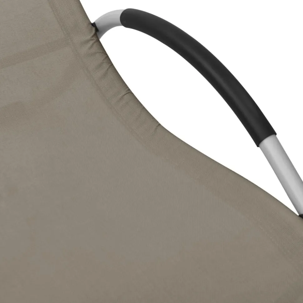 MAISON EXCLUSIVE - Chaises longues textilène lot de 2 taupe et gris