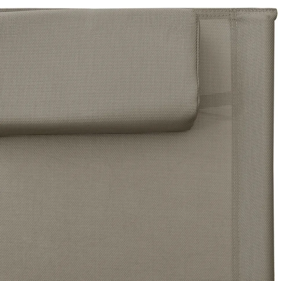MAISON EXCLUSIVE - Chaises longues textilène lot de 2 taupe et gris