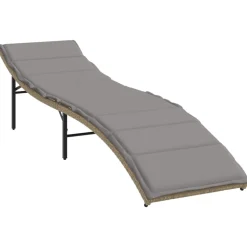 MAISON EXCLUSIVE - Chaises longues lot de 2 avec table beige résine tressée