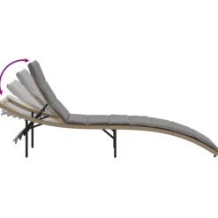 MAISON EXCLUSIVE - Chaises longues lot de 2 avec table beige résine tressée