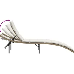 MAISON EXCLUSIVE - Chaises longues lot de 2 avec table beige résine tressée