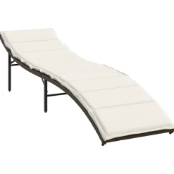 MAISON EXCLUSIVE - Chaises longues lot de 2 avec table marron résine tressée