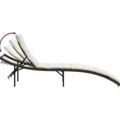 MAISON EXCLUSIVE - Chaises longues lot de 2 avec table marron résine tressée