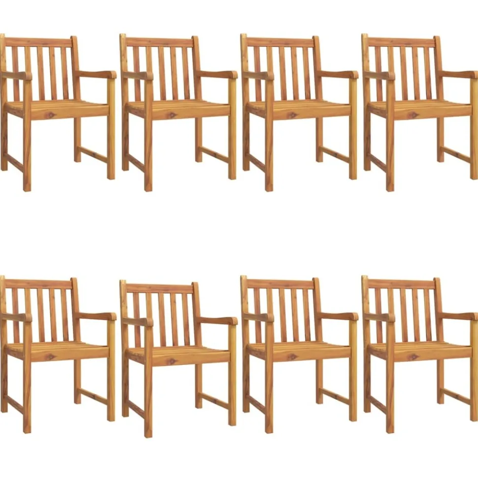 MAISON EXCLUSIVE - Chaises de jardin lot de 8 56x55,5x90 bois massif d'acacia
