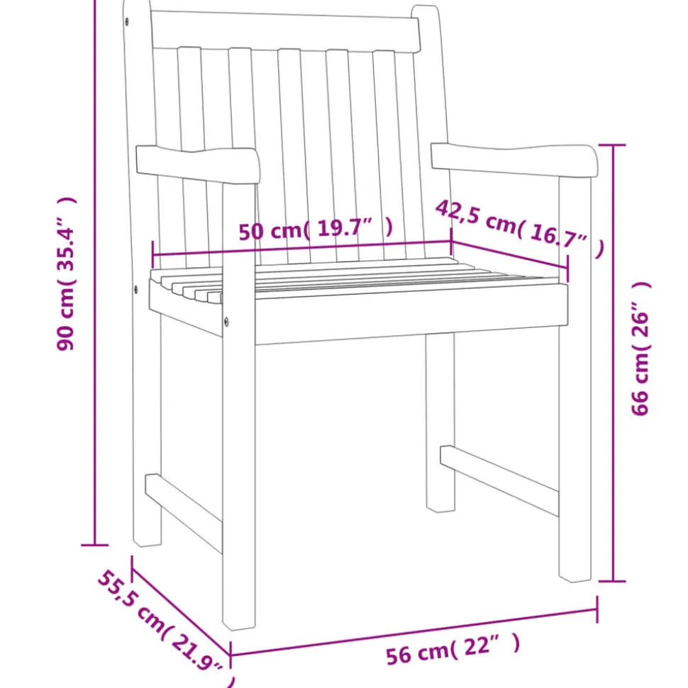MAISON EXCLUSIVE - Chaises de jardin lot de 8 56x55,5x90 bois massif d'acacia