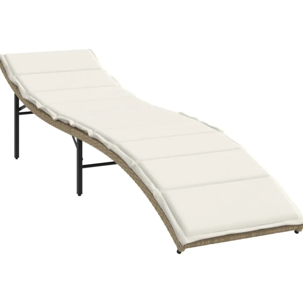 MAISON EXCLUSIVE - Chaises longues lot de 2 avec coussins beige résine tressée