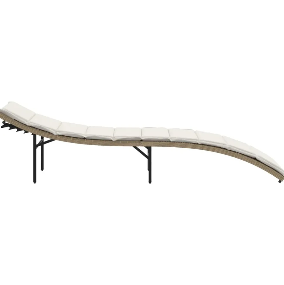 MAISON EXCLUSIVE - Chaises longues lot de 2 avec coussins beige résine tressée