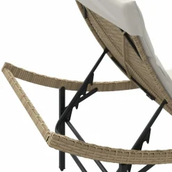 MAISON EXCLUSIVE - Chaises longues lot de 2 avec coussins beige résine tressée