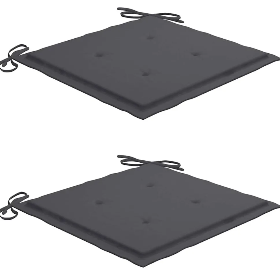 MAISON EXCLUSIVE - Chaises de jardin lot de 2 et coussins anthracite bois de teck