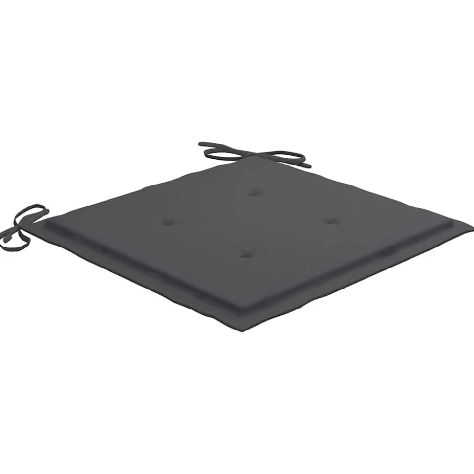 MAISON EXCLUSIVE - Chaises de jardin lot de 2 et coussins anthracite bois de teck