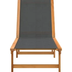 MAISON EXCLUSIVE - Chaises longues lot de 2 noir bois d'acacia solide et textilène