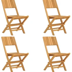 MAISON EXCLUSIVE - Chaises de jardin pliantes lot de 4 47x61x90cm bois massif teck