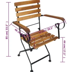 MAISON EXCLUSIVE - Chaises pliables de jardin lot de 2 acier et bois acacia solide