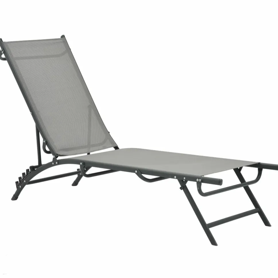 MAISON EXCLUSIVE - Chaises longues lot de 2 textilène et acier