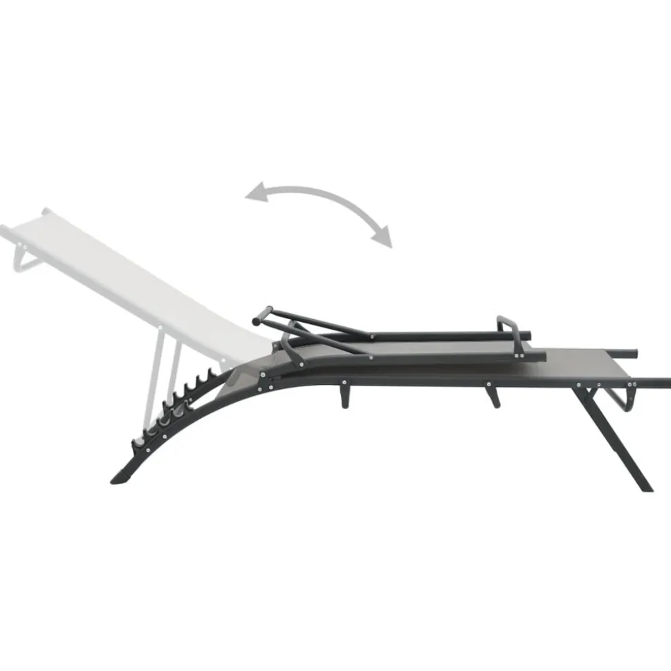 MAISON EXCLUSIVE - Chaises longues lot de 2 textilène et acier