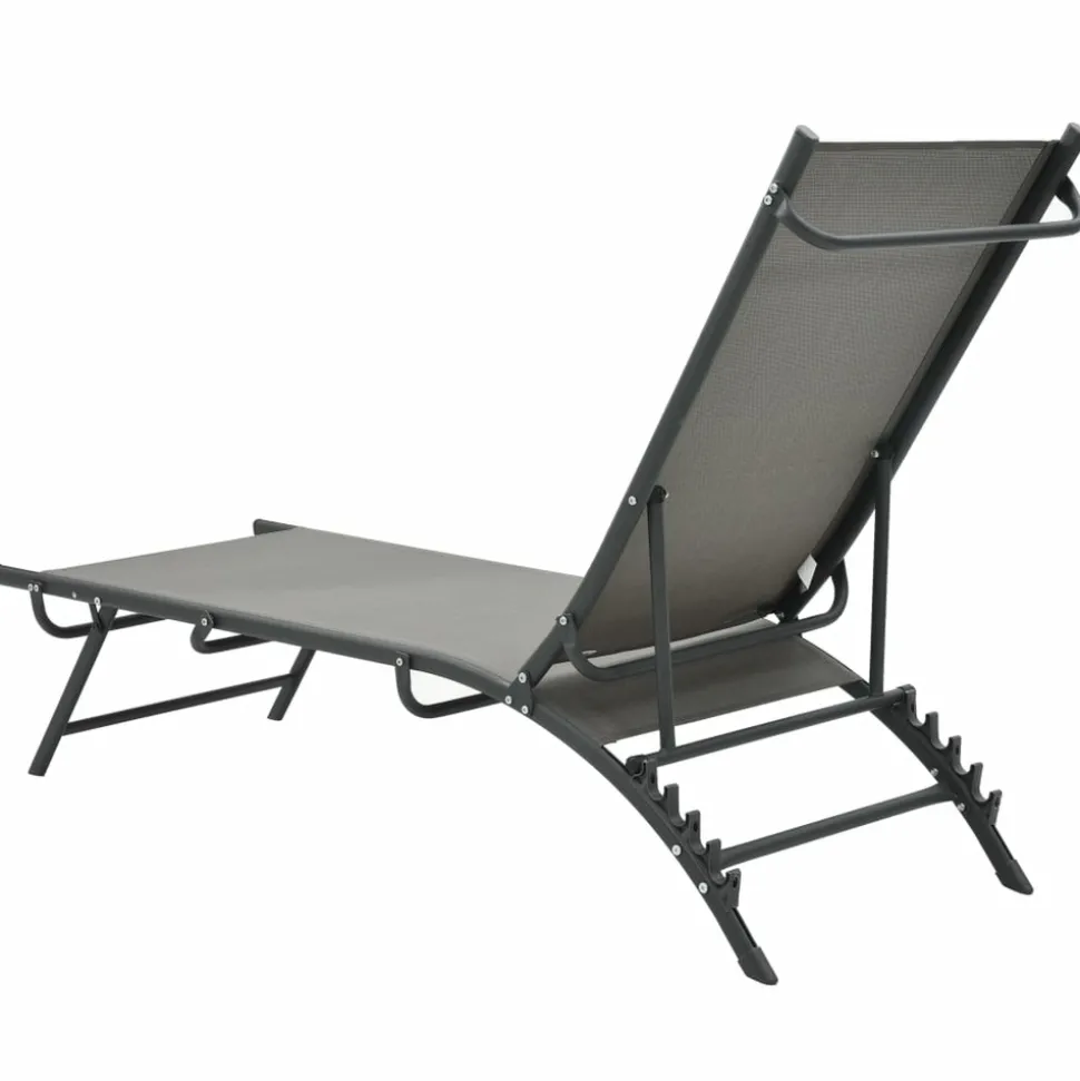 MAISON EXCLUSIVE - Chaises longues lot de 2 textilène et acier