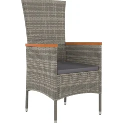 MAISON EXCLUSIVE - Chaises de jardin avec coussins lot de 4 résine tressée gris