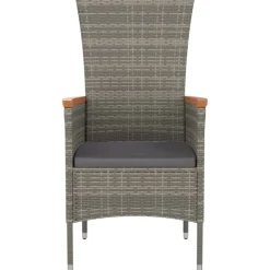 MAISON EXCLUSIVE - Chaises de jardin avec coussins lot de 4 résine tressée gris