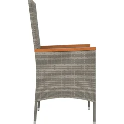 MAISON EXCLUSIVE - Chaises de jardin avec coussins lot de 4 résine tressée gris