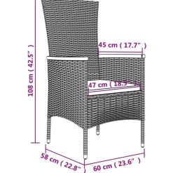 MAISON EXCLUSIVE - Chaises de jardin avec coussins lot de 4 résine tressée gris
