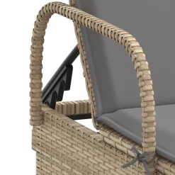 MAISON EXCLUSIVE - Chaises longues avec coussins lot de 2 beige résine tressée
