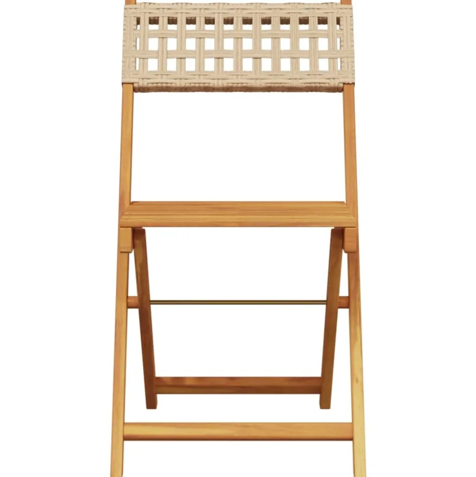 MAISON EXCLUSIVE - Chaises de bistrot lot de 2 beige bois massif d'acacia et rotin