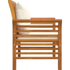 MAISON EXCLUSIVE - Chaises de canapé et coussins blanc crème lot de 2 bois acacia