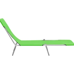 MAISON EXCLUSIVE - Chaises longues pliables lot de 2 acier et tissu vert