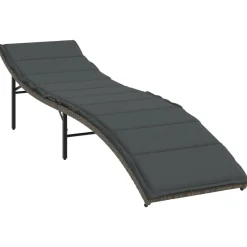 MAISON EXCLUSIVE - Chaises longues lot de 2 avec coussins gris résine tressée