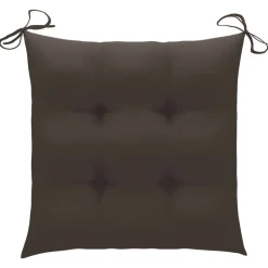 MAISON EXCLUSIVE - Chaises de jardin lot de 2 et coussins taupe bois teck massif
