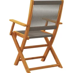 MAISON EXCLUSIVE - Chaises pliables de jardin 4 pcs gris bois d'acacia massif