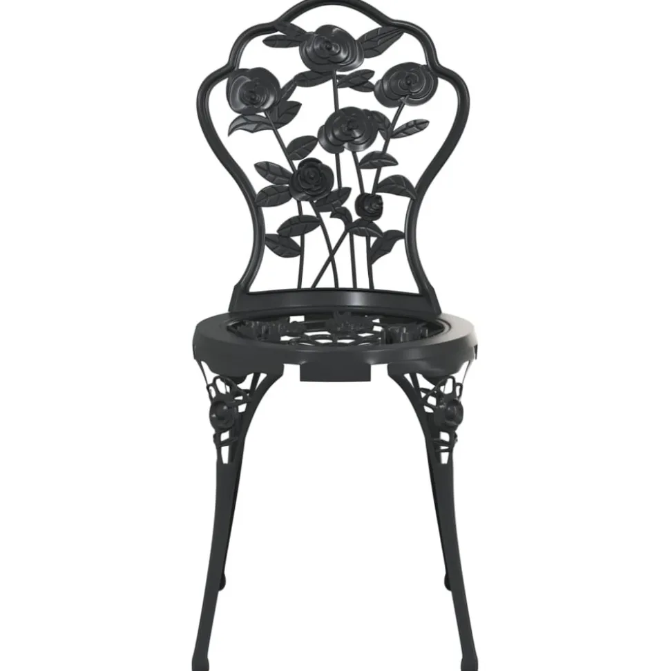 MAISON EXCLUSIVE - Chaises de bistro lot de 2 aluminium coulé noir