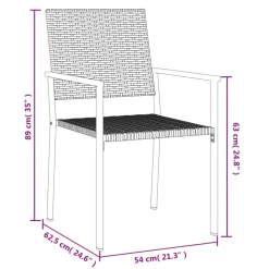 MAISON EXCLUSIVE - Chaises de jardin lot de 4 noir 54x62,5x89 cm résine tressée