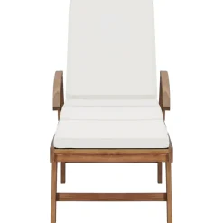 MAISON EXCLUSIVE - Chaises longues avec coussins 2 pcs bois de teck solide crème