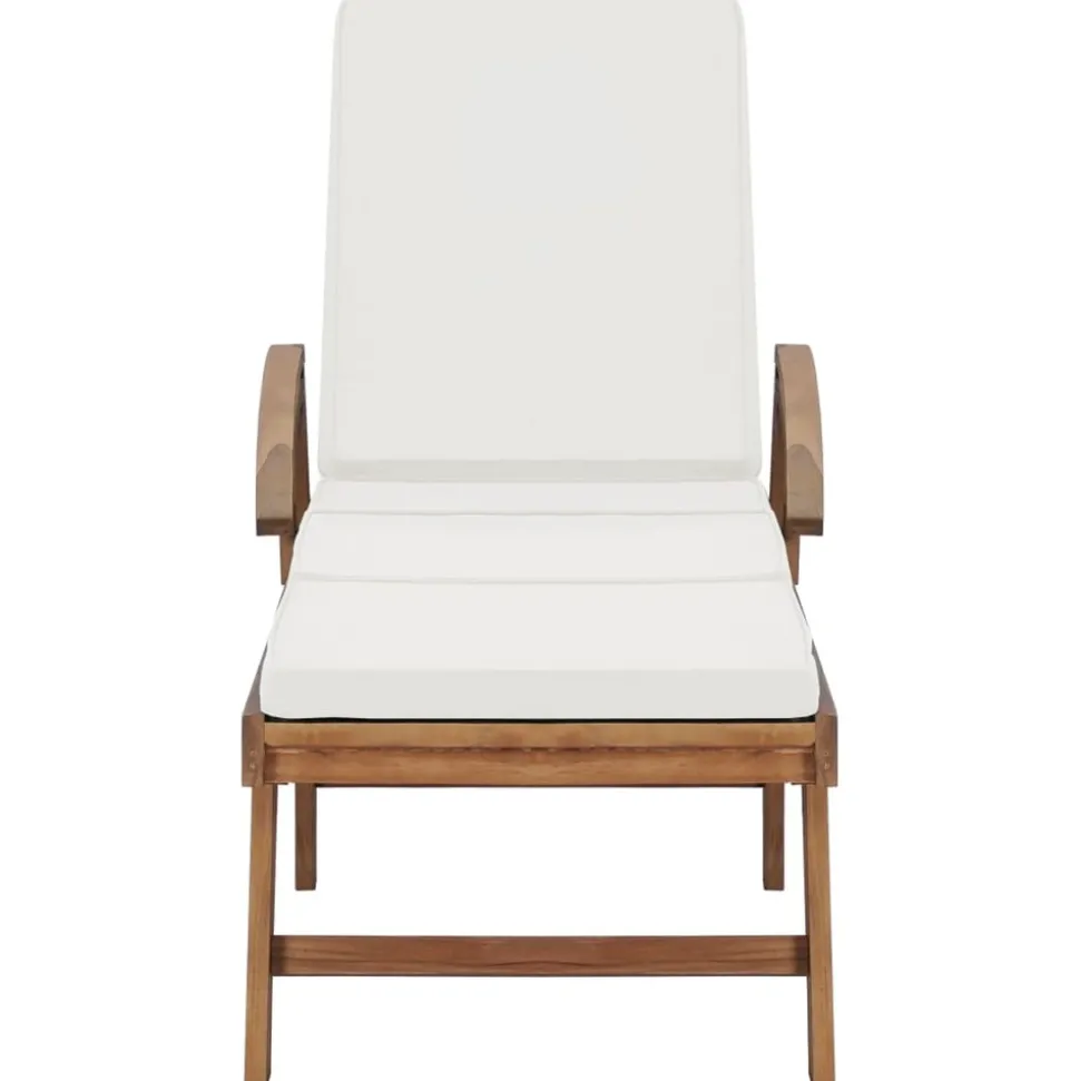 MAISON EXCLUSIVE - Chaises longues avec coussins 2 pcs bois de teck solide crème