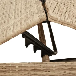 MAISON EXCLUSIVE - Chaises longues lot de 2 avec table beige résine tressée