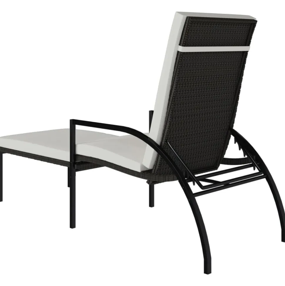 MAISON EXCLUSIVE - Chaises longues avec repose-pied 2 pcs résine tressée marron