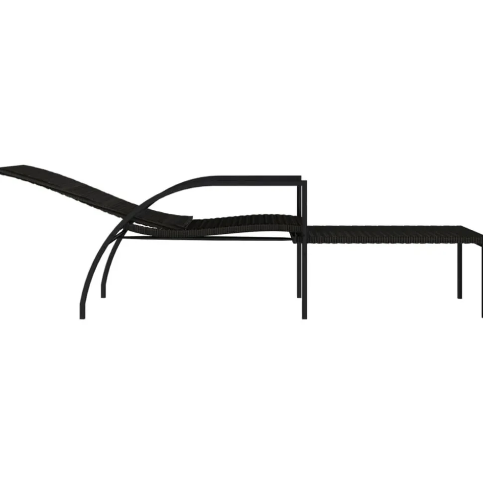 MAISON EXCLUSIVE - Chaises longues avec repose-pied 2 pcs résine tressée marron