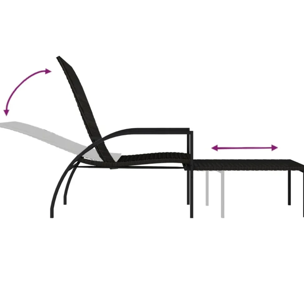 MAISON EXCLUSIVE - Chaises longues avec repose-pied 2 pcs résine tressée marron