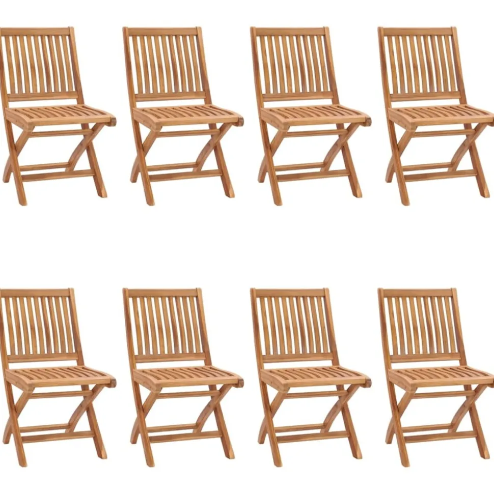 MAISON EXCLUSIVE - Chaises pliables de jardin avec coussins lot de 8 teck solide