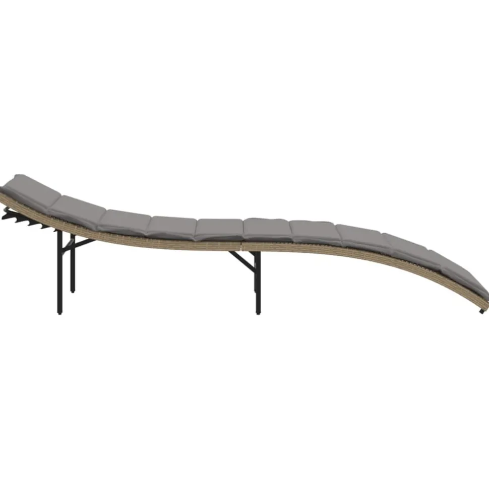 MAISON EXCLUSIVE - Chaises longues lot de 2 avec coussins beige résine tressée