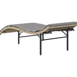 MAISON EXCLUSIVE - Chaises longues lot de 2 avec coussins beige résine tressée