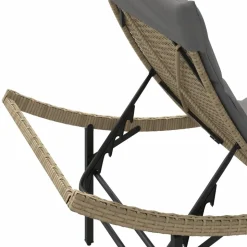 MAISON EXCLUSIVE - Chaises longues lot de 2 avec coussins beige résine tressée