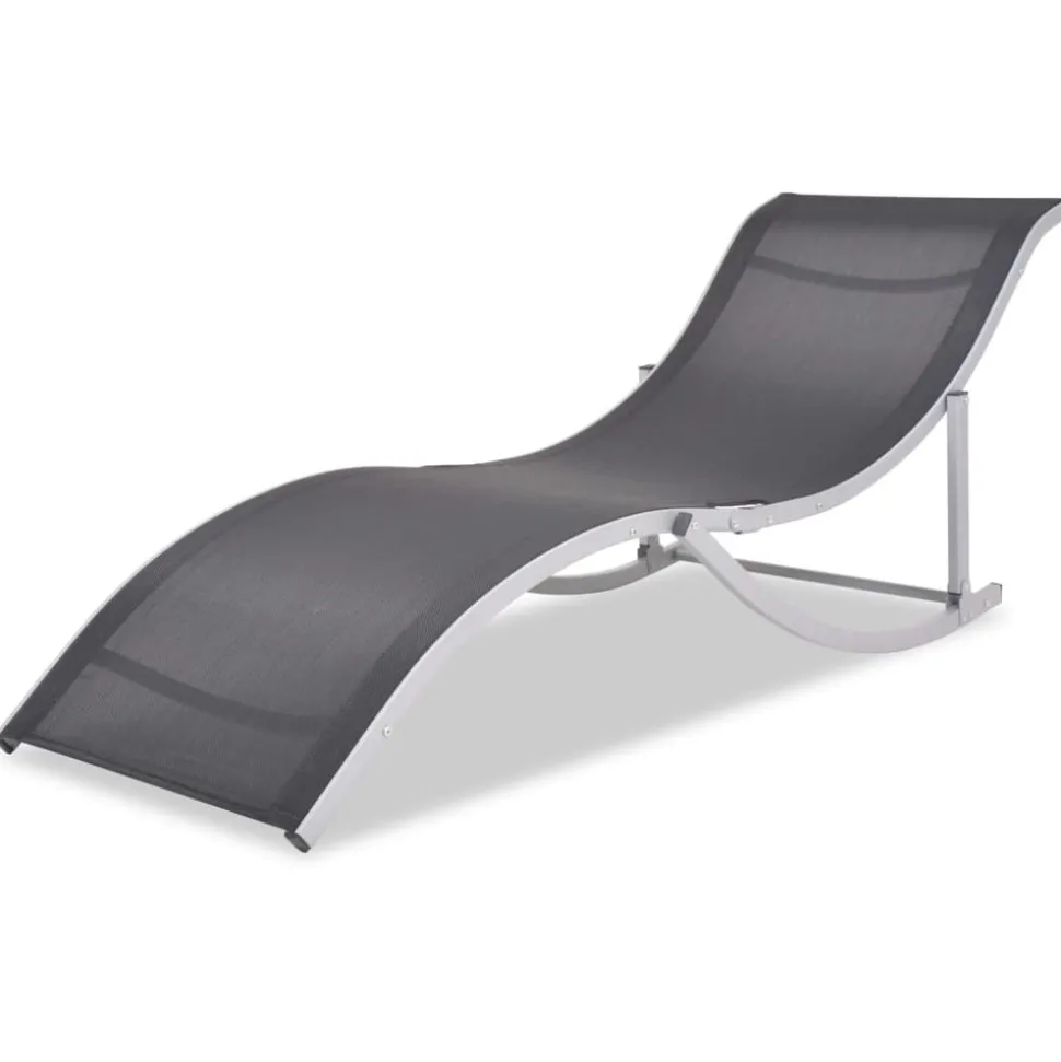 MAISON EXCLUSIVE - Chaises longues lot de 2 noir et gris