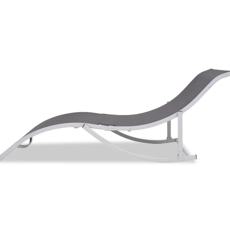 MAISON EXCLUSIVE - Chaises longues lot de 2 noir et gris