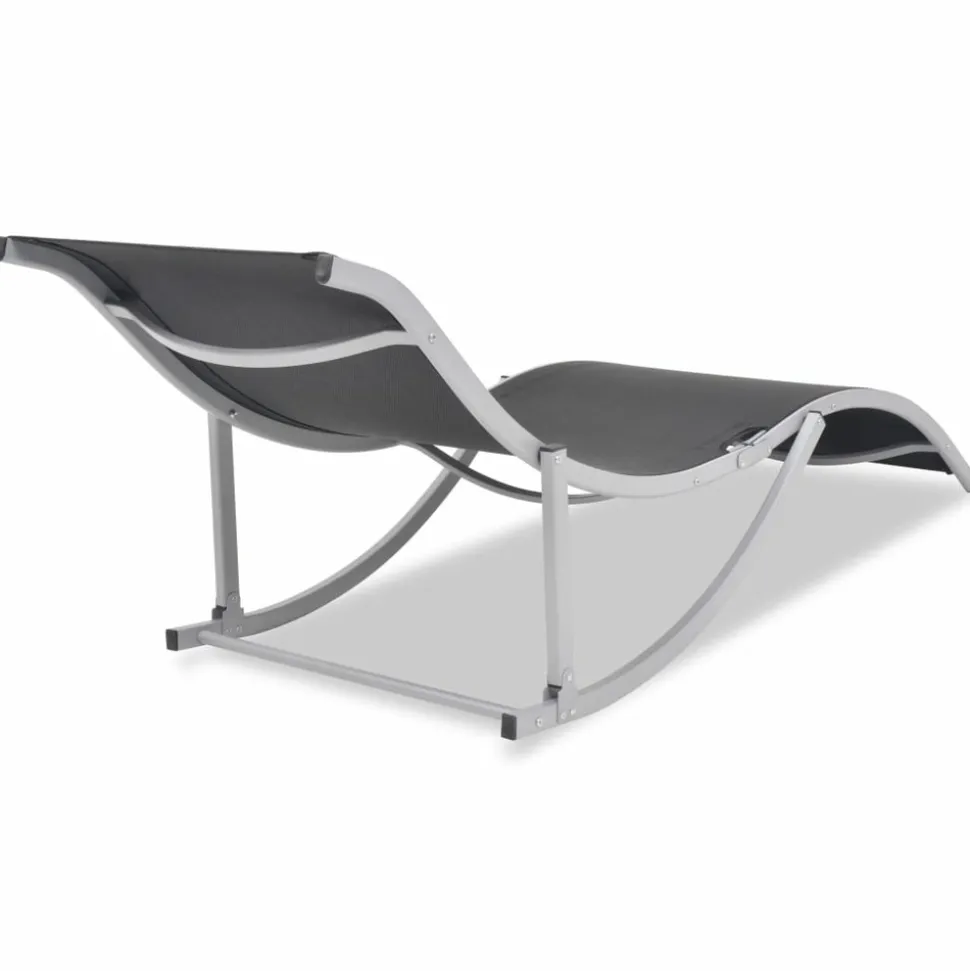 MAISON EXCLUSIVE - Chaises longues lot de 2 noir et gris