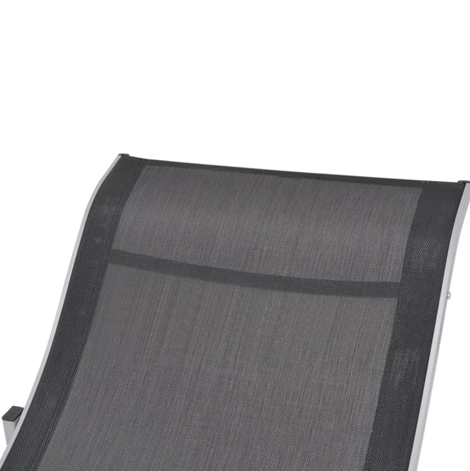MAISON EXCLUSIVE - Chaises longues lot de 2 noir et gris