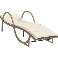 MAISON EXCLUSIVE - Chaises longues lot de 2 avec table beige résine tressée